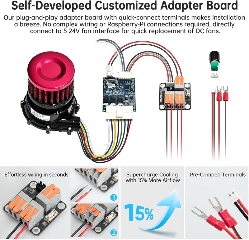 BigTreeTech Universal Turbo Kit 24V Brushless Centrifugal Air Blower WS7040 BLDC Blower Fan 6.5kpa Blower Kit with Universal Controller Adapter&Air Filter 3D Printer Part for Voron2.4, VzBot, HevORT - Image 3